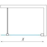 Душевая стенка Roth ECWALK/1000 (черный/прозрачное стекло)