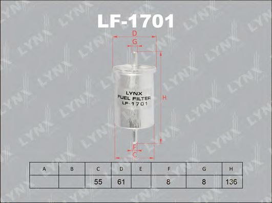 

Топливный фильтр LynxAuto LF1701