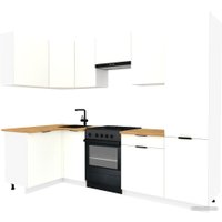 Готовая кухня ВерсоМебель Эко-2 1.2x2.7 левая (белый фасадный/ст.золотистый дуб) в Солигорске