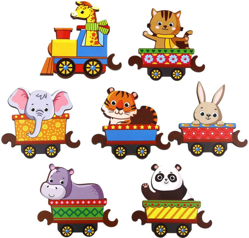 

Мозаика/пазл WoodLand Toys Поезд с животными. Хоровод 145106