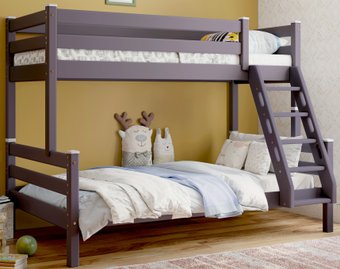 Двухъярусная кровать Мебельград Адель с наклонной лестницей 190x80-120 (лаванда)