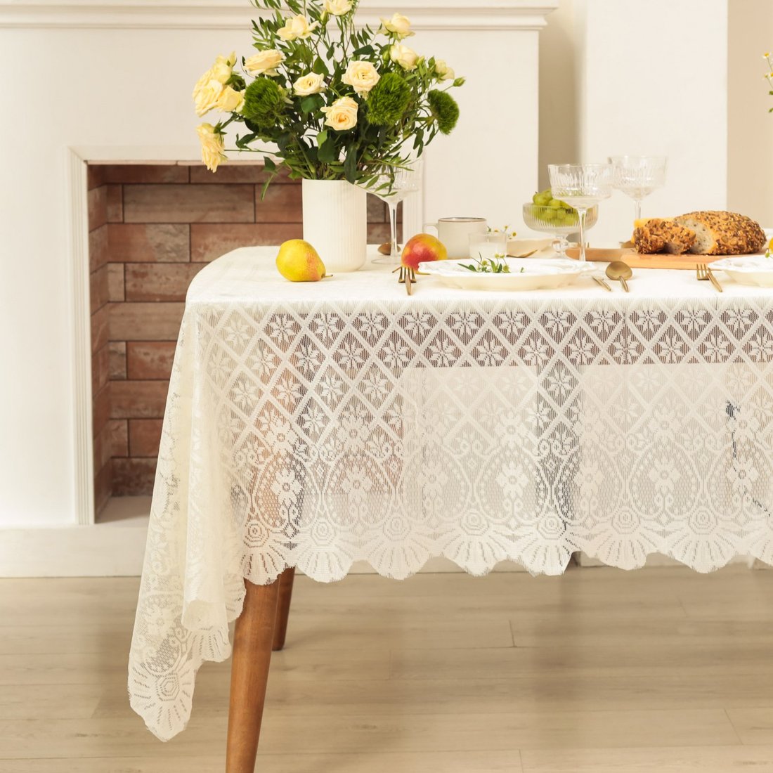

Скатерть Доляна Ажур 10513386 (бежевый)