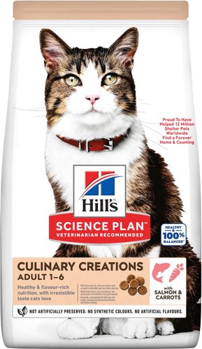 Сухой корм для кошек Hill's Science Plan Culinary Creations для взрослых кошек, с лососем и морковью 10 кг