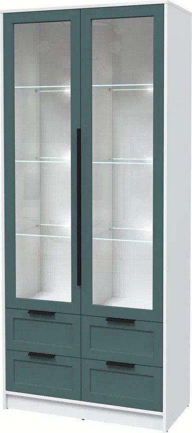 

Шкаф-витрина Интерлиния Концепт Тренд КТ-ШВ2 с подсветкой (белый платинум/верде)