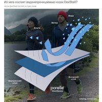 Носки DexShell Running Lite DS20610REDXL (47-49, красные полоски) в Солигорске