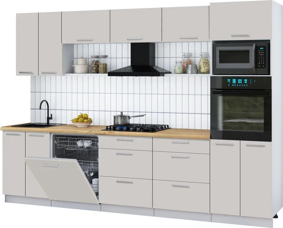 

Готовая кухня Интерлиния Мила Gloss 3.0-ПМ1 (кашемир/кашемир/дуб бунратти)