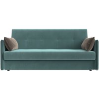 Диван Лига диванов Лига-018 117838 (велюр бирюзовый/подушки коричневый)