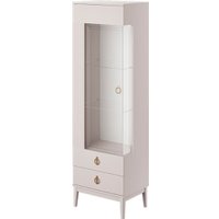 Шкаф-витрина Bravo Мебель Фарго 1-дверный левый (персидский жемчуг/лак льняной)