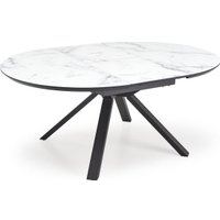 Кухонный стол Halmar Vertigo 130-180/130/76 (белый мрамор/черный)