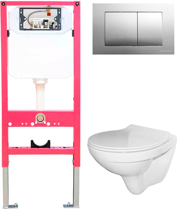 

Унитаз подвесной Керамин Санти R Slim МЛ Премиум c кнопкой K5236-К-EEA4