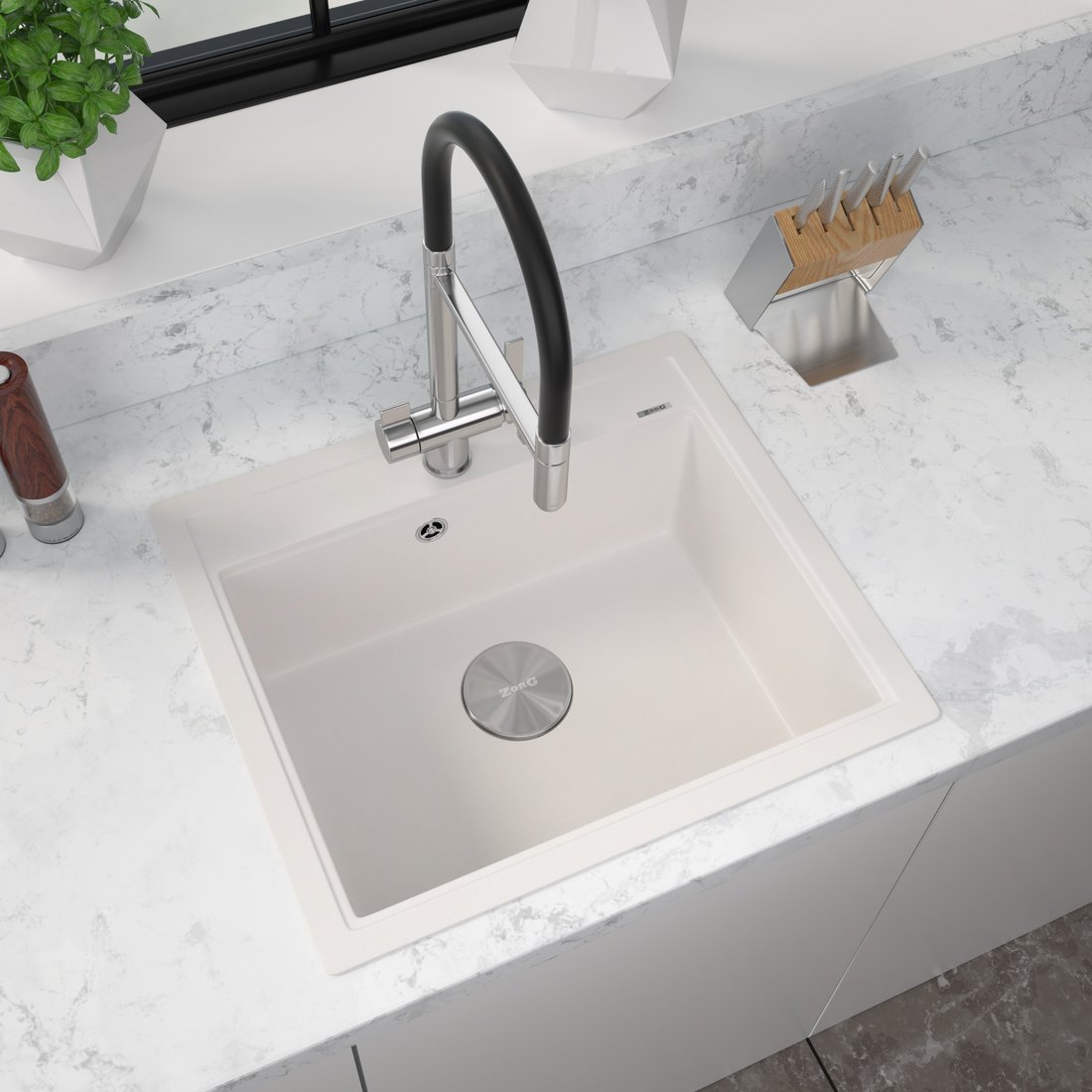 

Кухонная мойка ZorG Rock 60 Premium alba