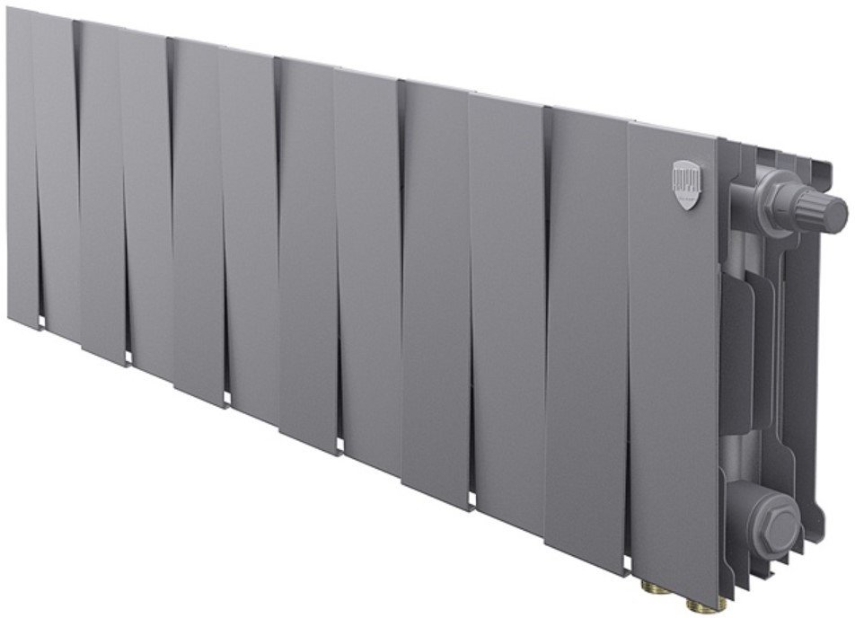 

Биметаллический радиатор Royal Thermo PianoForte 200 Silver Satin (12 секций) нижнее подключение