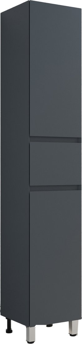 Symbolite Шкаф-пенал для ванной Манхэттен 36 Plus 1 ящик 2 створки (графит, эмаль)