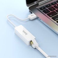 Сетевой адаптер Hoco UA22 USB Type-A - RJ45 (0.15 м, белый)