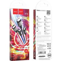 Кабель Hoco X76 Super USB Type-A - microUSB/Lightning/USB Type-Cx2 (1 м, черный/красный/синий)