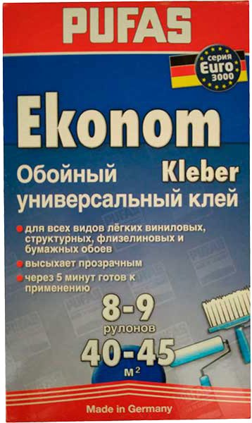 

Клей для обоев Pufas Эконом Euro 3000 универсальный (300 г)