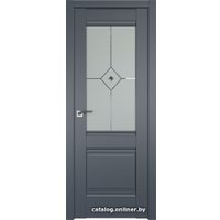 Межкомнатная дверь ProfilDoors Классика 2U L 60x200 (антрацит/матовое с прозрачным фьюзингом)