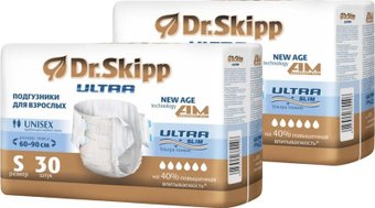 Подгузники для взрослых Dr.Skipp Ultra S (2x30шт)