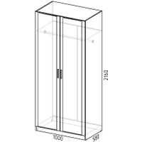 Шкаф распашной Интермебель Марсель 580 2 зеркало МР-07 (кашемир)