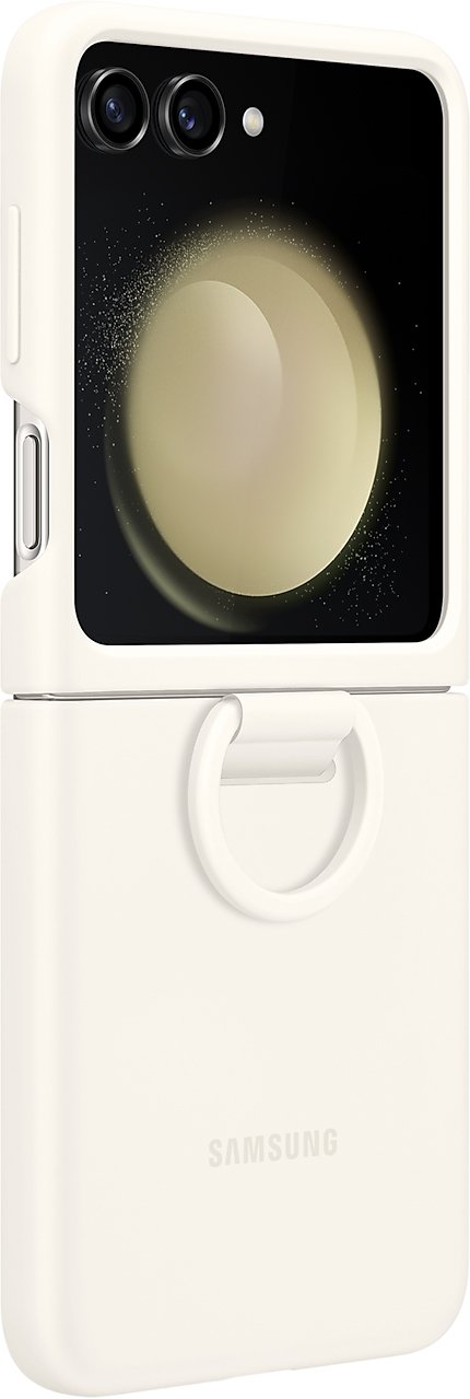 

Чехол для телефона Samsung Silicone Case with Ring Z Flip5 (кремовый)