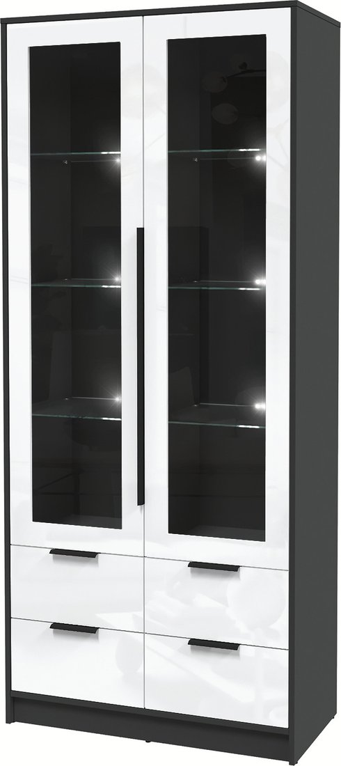 

Шкаф-витрина Интерлиния Концепт КТ-ШВ2 с подсветкой Глосс (антрацит/белый глянец)