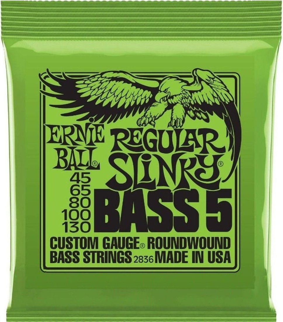 

Струны для гитары Ernie Ball 2836 Regular Slinky 5 String Bass 45-130