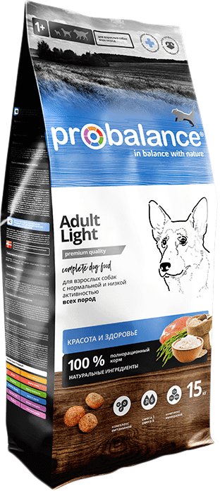 

Сухой корм для собак Probalance Adult Light 15 кг