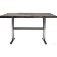 Кухонный стол Buro7 Двутавр 110 (с обзолом и сучками, дуб мореный/серебро)