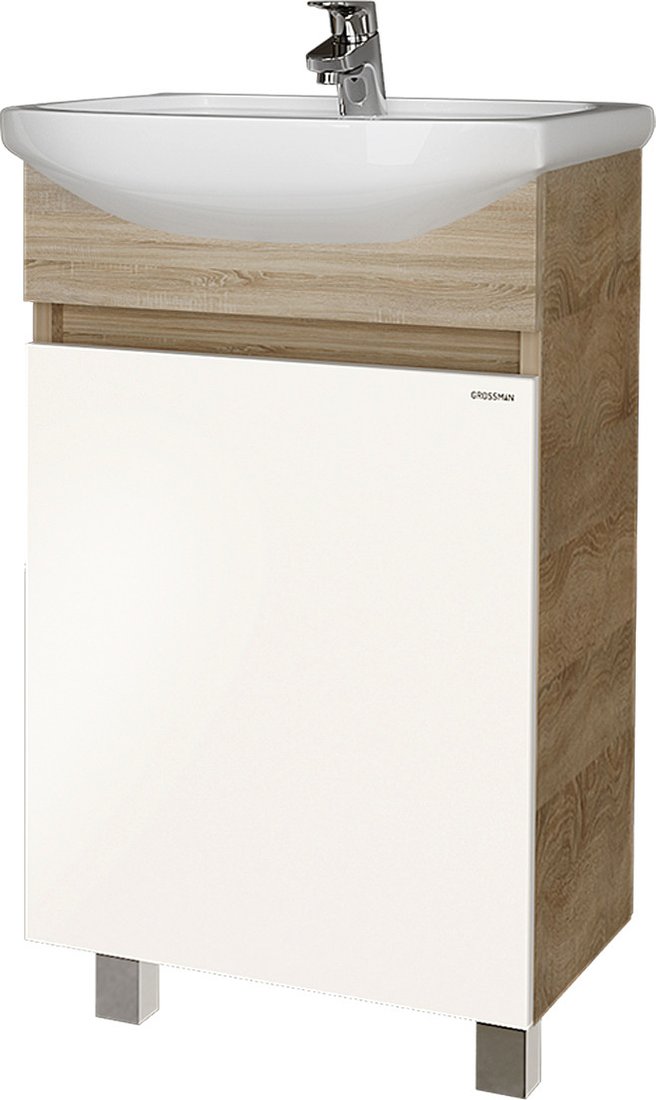 

Grossman Тумба под умывальник Поло 50 105004-1 (дуб сонома/белый)