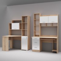 Стол Памир ПКС-8 угловой (дуб сонома/белый глянец) в Могилеве