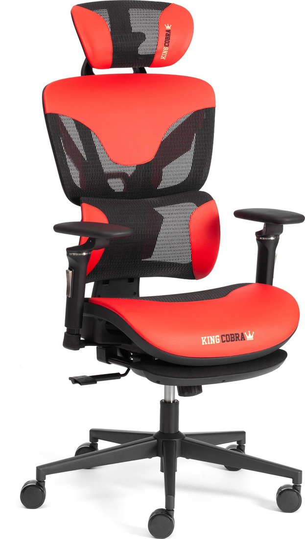 

Офисное кресло TetChair KingCobra искусственная кожа/сетка (черный/красный)