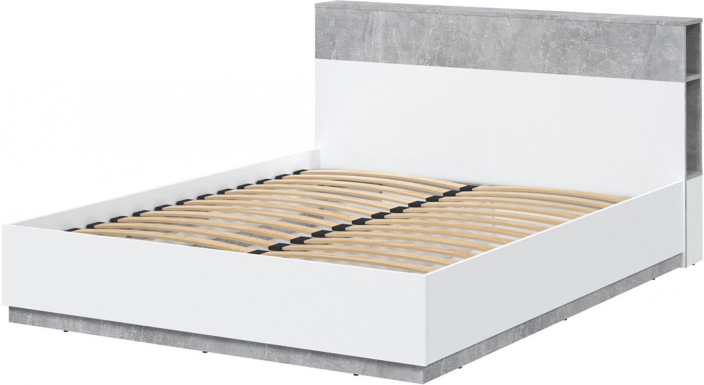

Кровать Интерлиния Quartz QZ-К160 (белый платинум/бетон)