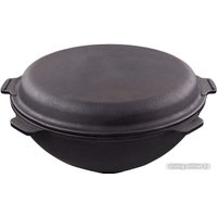 Казан Grand Metall Invest Казан узбекский чугунный с крышкой-сковородой 8 л (плоское дно) в Гомеле