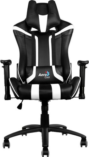 Игровое (геймерское) кресло AeroCool AC120 (черный/белый)