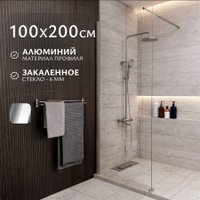 Душевая стенка Saniteco Walk-In SN-W6TC100 (100x200, прозрачное стекло, хромированный профиль)