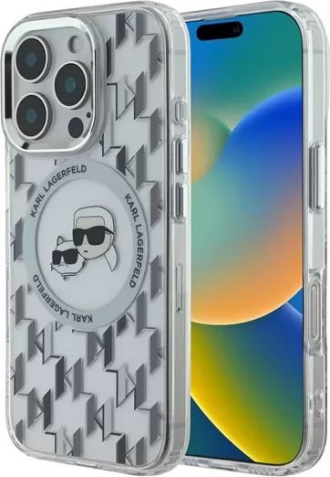 

Чехол для телефона Lagerfeld PC/TPU Monogram NFT Karl & Choup Metal Cam (MagSafe) для iPhone 16 Pro Max KLHMP16XHMCKMHT