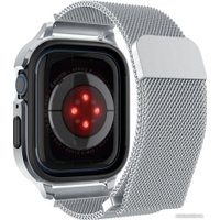 Ремешок Spigen Metal Fit Pro для Apple Watch (45/44 мм) (серебристый)