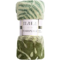 Плед Tex Republic Absolute Монстера и папоротник Фланель 150x200 35343 (зеленый) в Солигорске