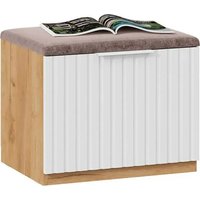 Тумба для обуви Трия Хилтон Исп.2.1 с подушкой (дуб крафт золотой/белый матовый)