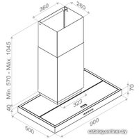 Кухонная вытяжка Pando P-930/90 IX V. 1050 ECO 009197