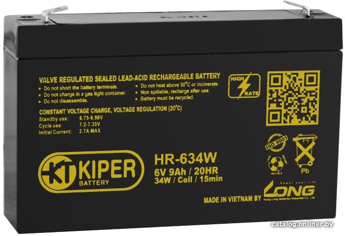 Аккумулятор для ИБП Kiper HR-634W (6В/9 А·ч)