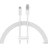 Кабель Baseus Explorer Series Fast Charging Cable Auto Power-Off For Overheating 100W USB Type-C - USB Type-C (1 м, белый)