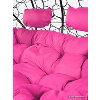 Подвесной диван M-Group Лежебока 11180408 (с черным ротангом/розовая подушка)