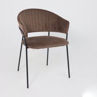 Стул с подлокотниками Алвест AV 433 (шоколадный бархат Confetti chocolate/черный)