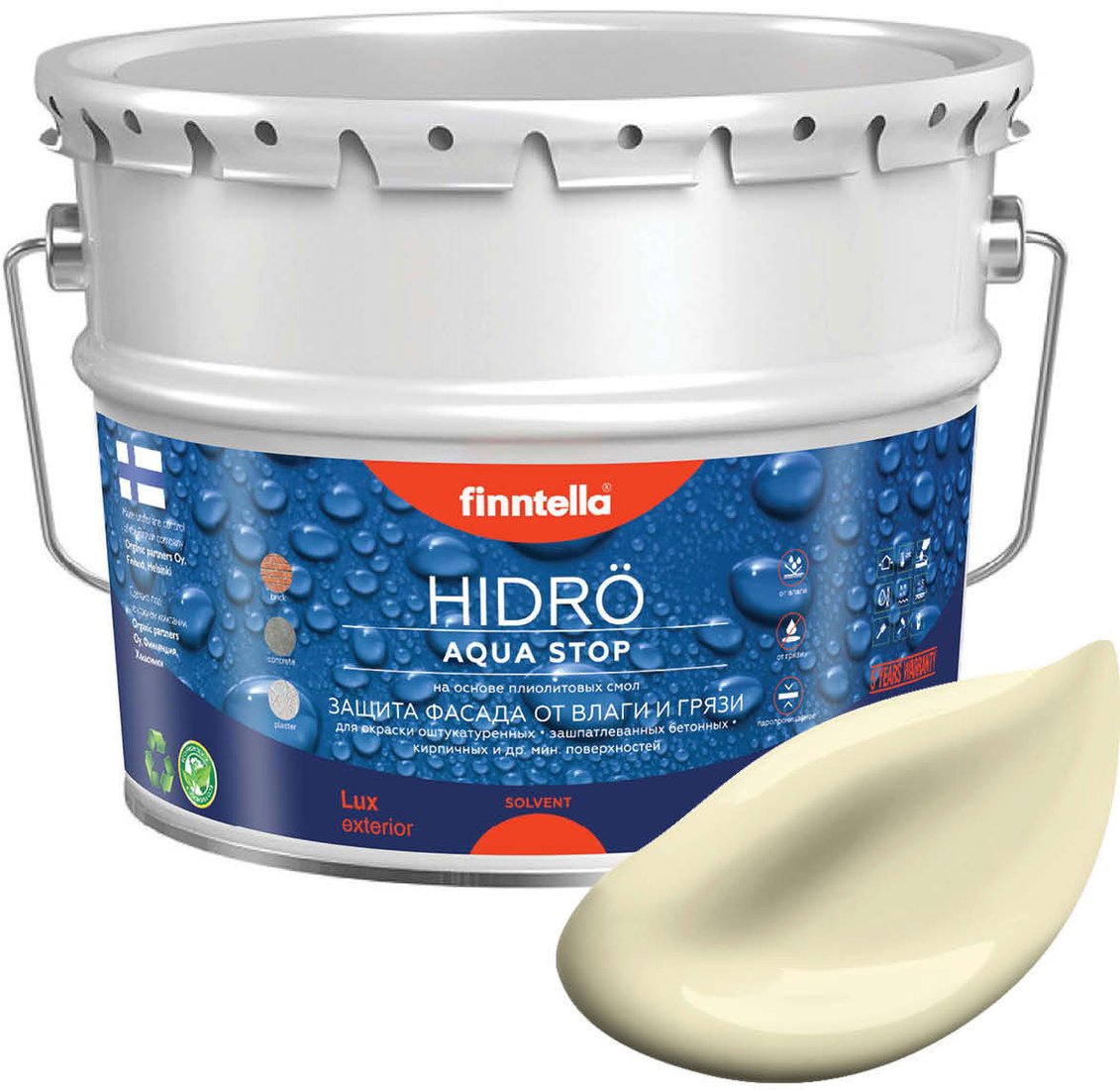 

Краска Finntella Hidro Ivory F-14-1-9-FL120 9 л (желтый)