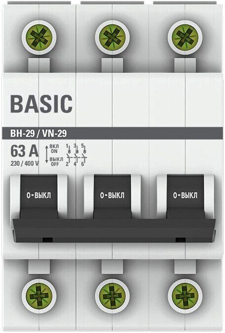 

Выключатель нагрузки EKF Basic 3P 63А ВН-29 SL29-3-63-bas