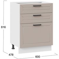 Шкаф напольный Трия Лорас 1Н6Я3 (белый/холст латте) в Лиде