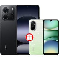 Телефон Xiaomi Redmi Note 14 8GB/256GB международная версия (черный) + Xiaomi Redmi A5 3GB/64GB (зеленое озеро) по акции