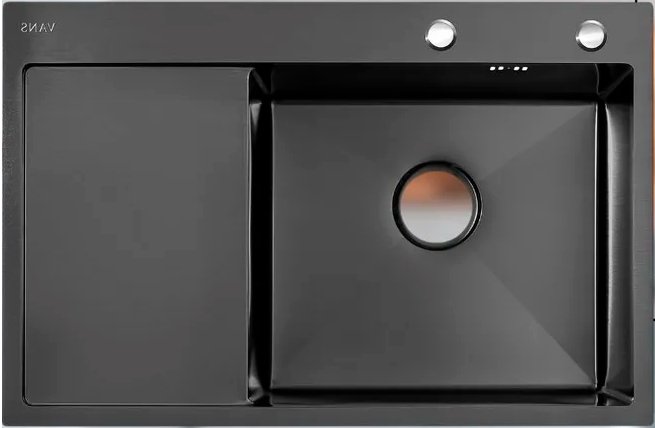 

Кухонная мойка VANS 780x505x200 мм Black-R (чаша справа)