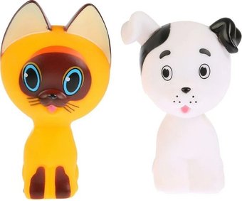 Набор игрушек для ванной Играем вместе Котенок гав и щенок 136R-PVC